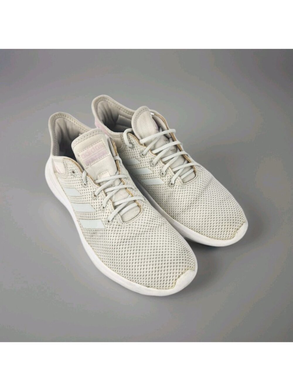 Adidas Cloudfoam QT Flex Running Shoes Women's Size 8.5 Ivory Training Fashion